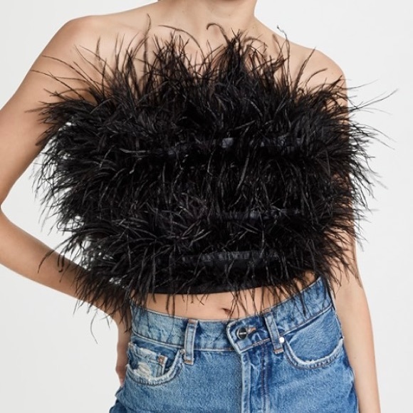 Brand New- En Saison Millie Feather Top in Black 🖤✨ - Picture 4 of 16